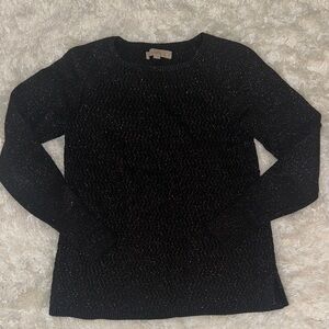 LOFT Black Metallic Knit Sweater